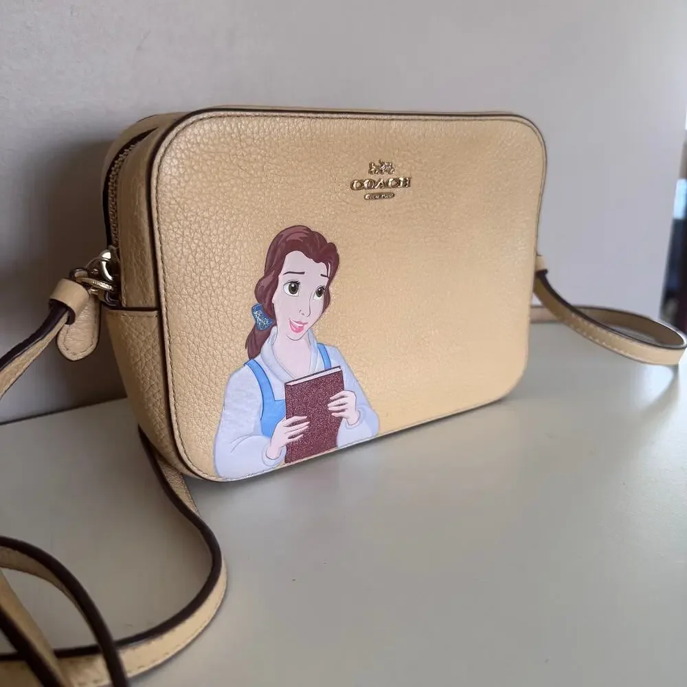 Coach Disney Belle Mini Camera Bag Yellow Crossbody Purse Princess C3404 - Picture 2 of 10